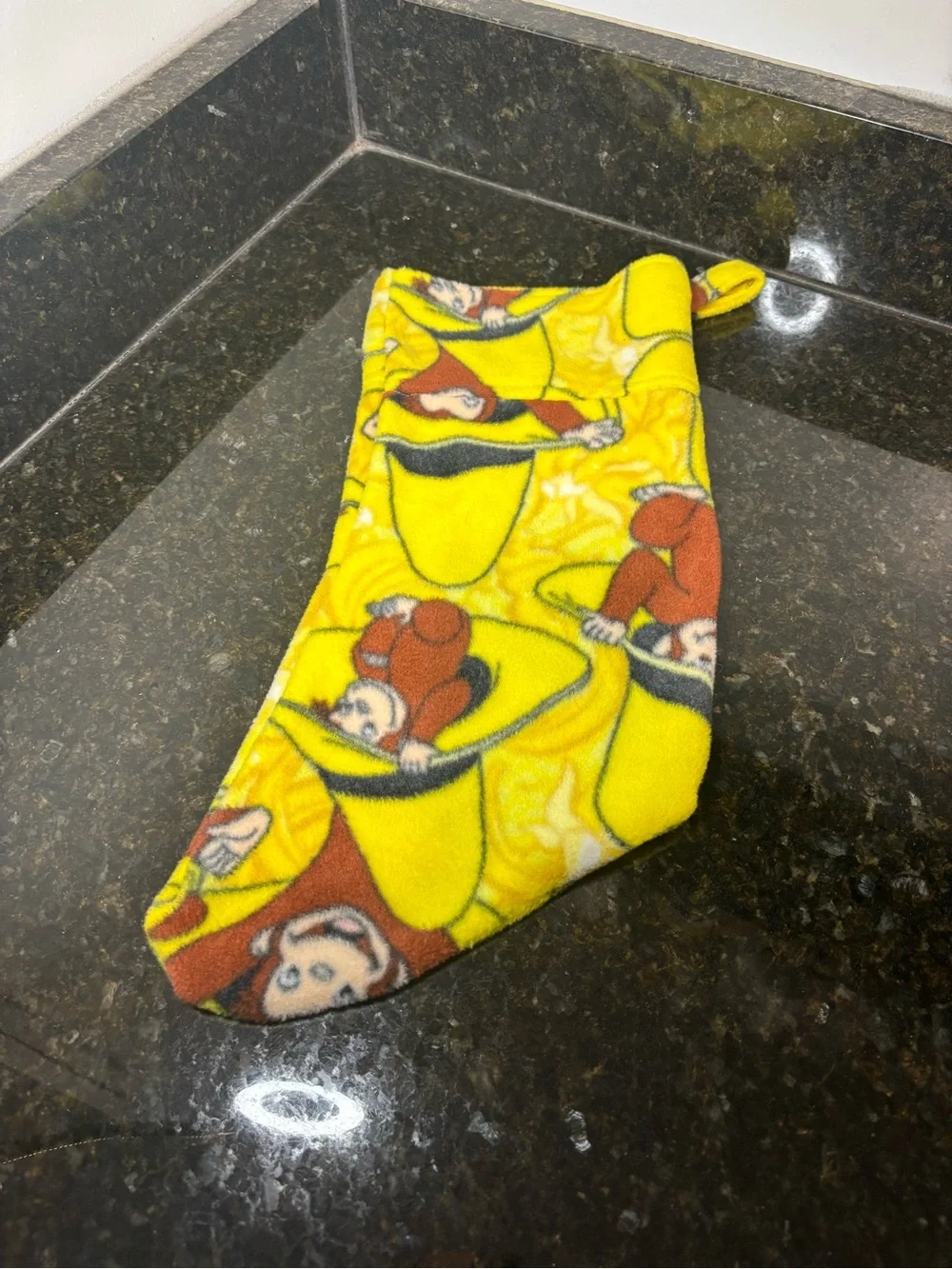 CURIOUS GEORGE Yellow Fleece Holiday Stocking